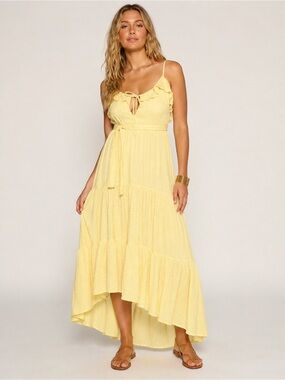 NWT “Sundress” Rudy Saint Barth Sunshine yellow Sequinned maxi dress Sz